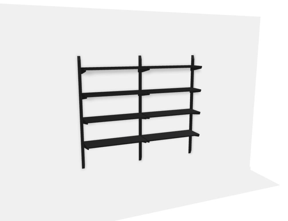 Wandmontiertes Holzregal Noki aus massivem Eichenholz in Eiche Natur mit offenen Fachböden, modularer Aufbau, Hersteller Tamo.