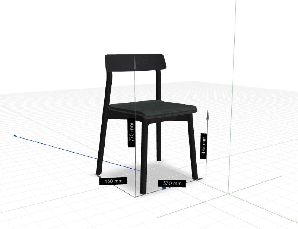 Arch02 Stuhl von Tamo in modernem Holz-Design mit schlanker Rückenlehne, Beinen und leichterAbstützung – eleganter Sitzmöbel aus der Arche ARCH02 Kollektion