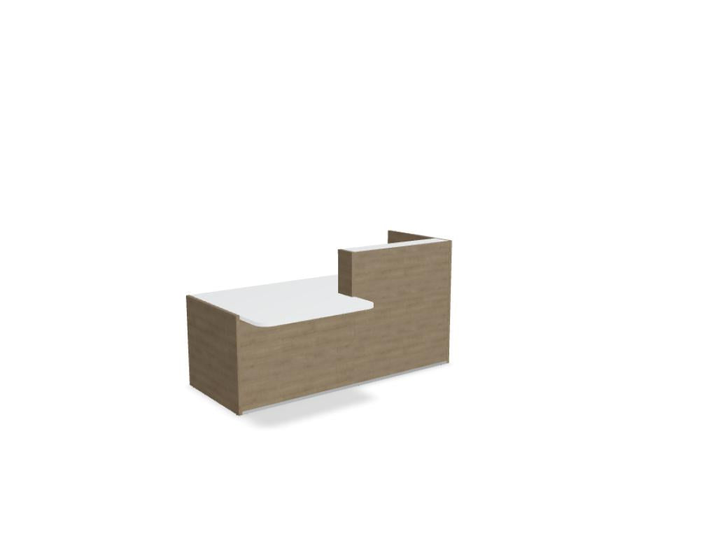 Tera TRA136L - modulare Empfangstheke in Eiche Grau präsentiert im Onlineshop von KAQTU Design AG. Empfangsdesk ist von Mdd