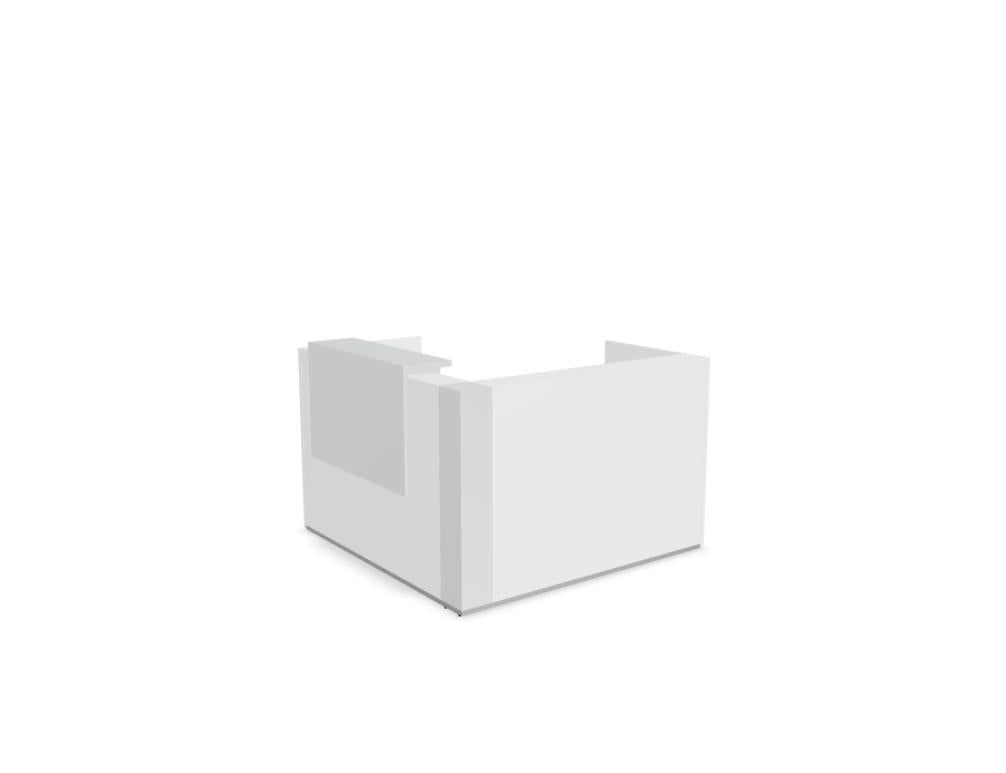 Tera TRA25 - modulare Empfangstheke in Eiche Grau präsentiert im Onlineshop von KAQTU Design AG. Empfangsdesk ist von Mdd