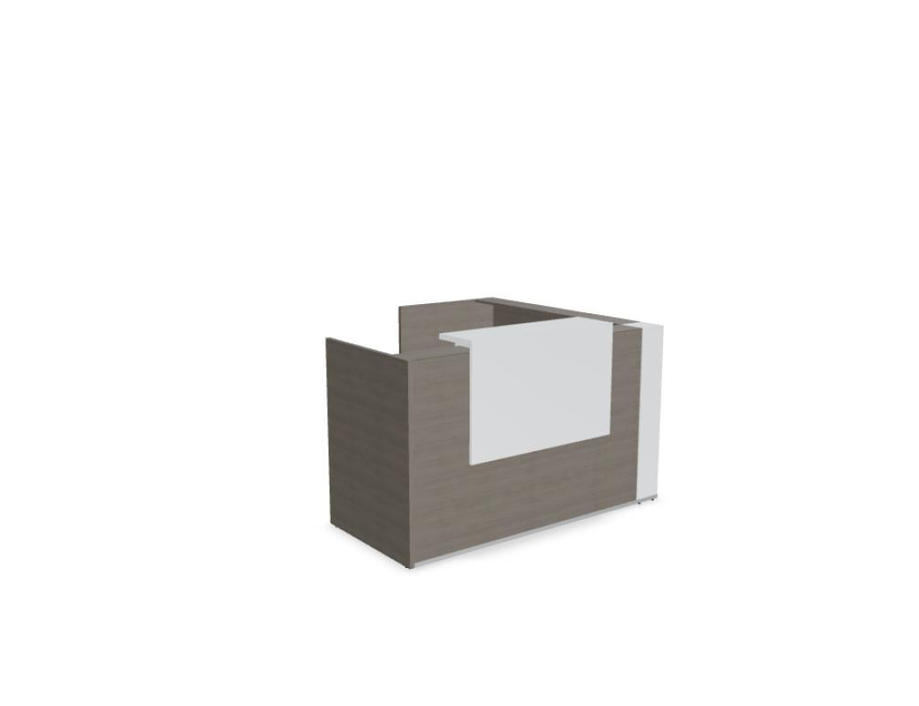 Tera TRA26 - modulare Empfangstheke in Eiche Grau präsentiert im Onlineshop von KAQTU Design AG. Empfangsdesk ist von Mdd