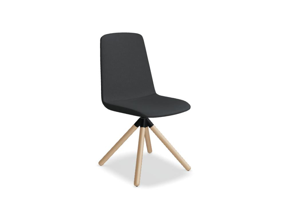 Ulti UKP9 - Stuhl mit Holz-Drehbasis in Blau präsentiert im Onlineshop von KAQTU Design AG. Drehstuhl ist von Mdd