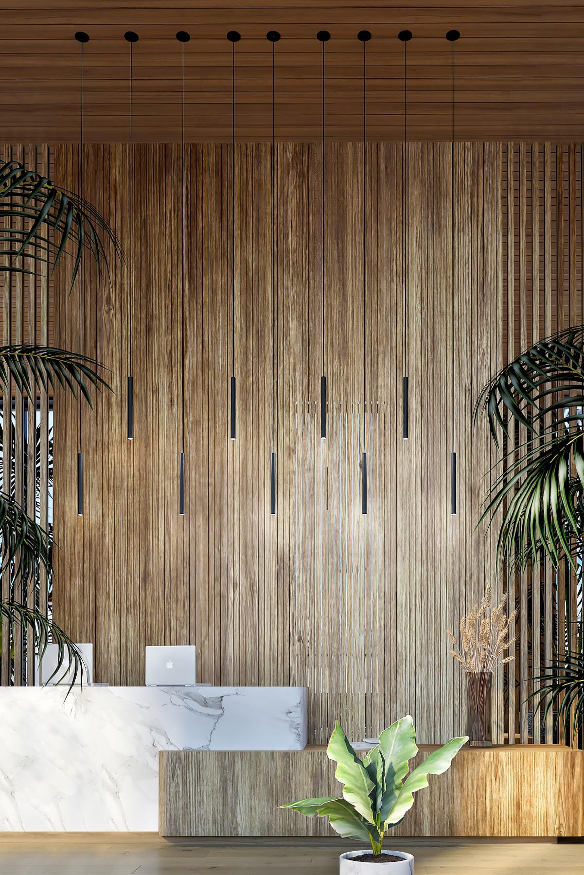 Moderne Chimes Pendellampe Lang in Black Oak, perfekt für eine stilvolle Atmosphäre in jedem Raum.