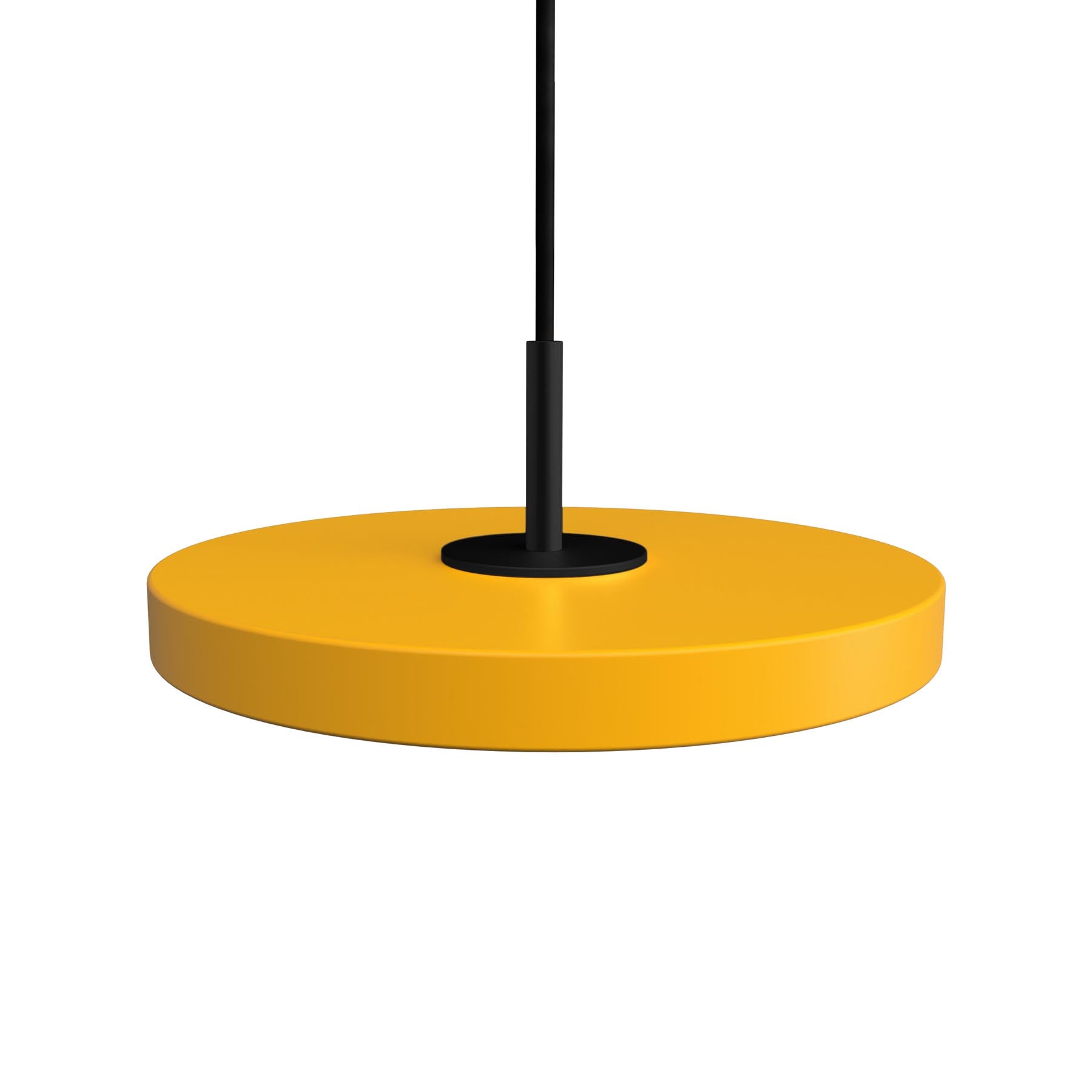 Moderne Asteria Micro Pendelleuchte in Saffron Yellow, perfekt für stilvolle Akzente und gemütliche Atmosphäre in jedem Raum.