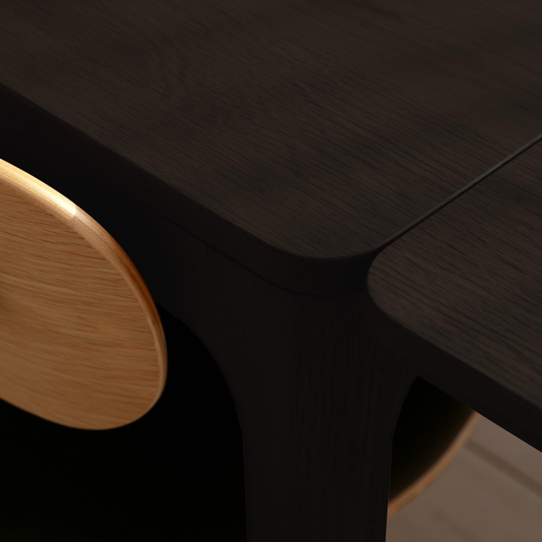 Moderner Heart'n'Soul Esstisch in edlem Schwarz-Eiche-Finish von Umage, perfekt für gemütliche Dinner und stilvolle Einrichtung.