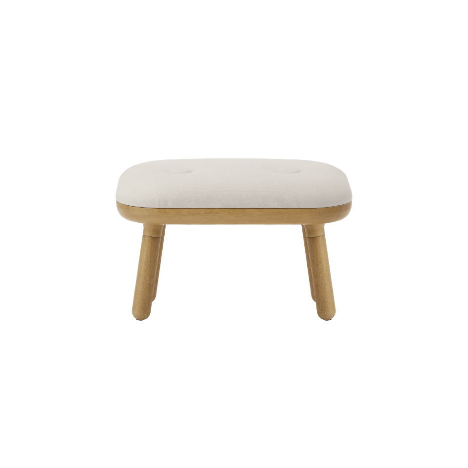Eleganter Paff low Hocker in der Farbe White Sands, ideal für stilvolle Wohnräume, entworfen von Umage.