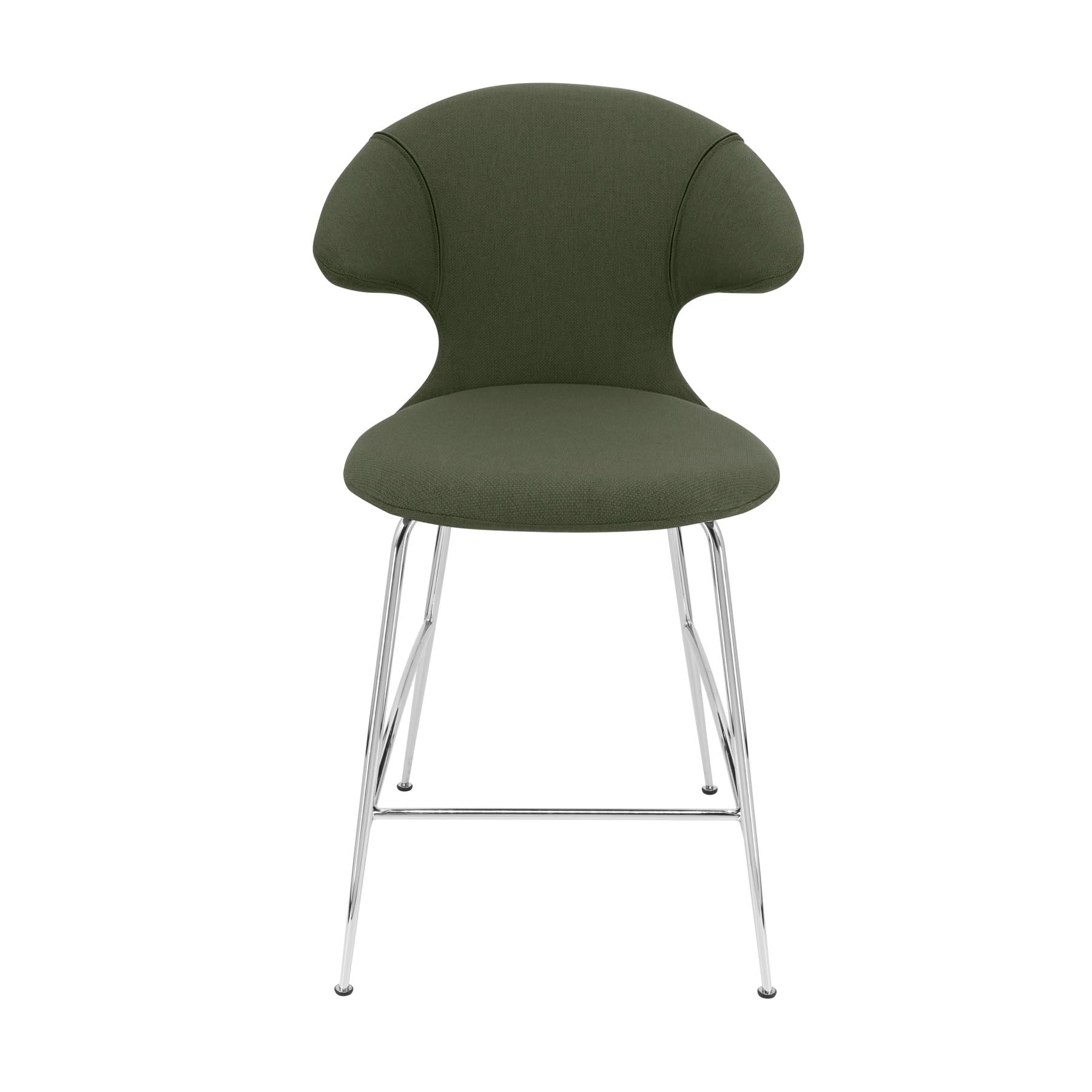 Eleganter Barstuhl Time Flies in Racing Green von Umage, ausgestattet mit komfortablen Armlehnen, perfekt für trendige Wohnräume und Bars.
