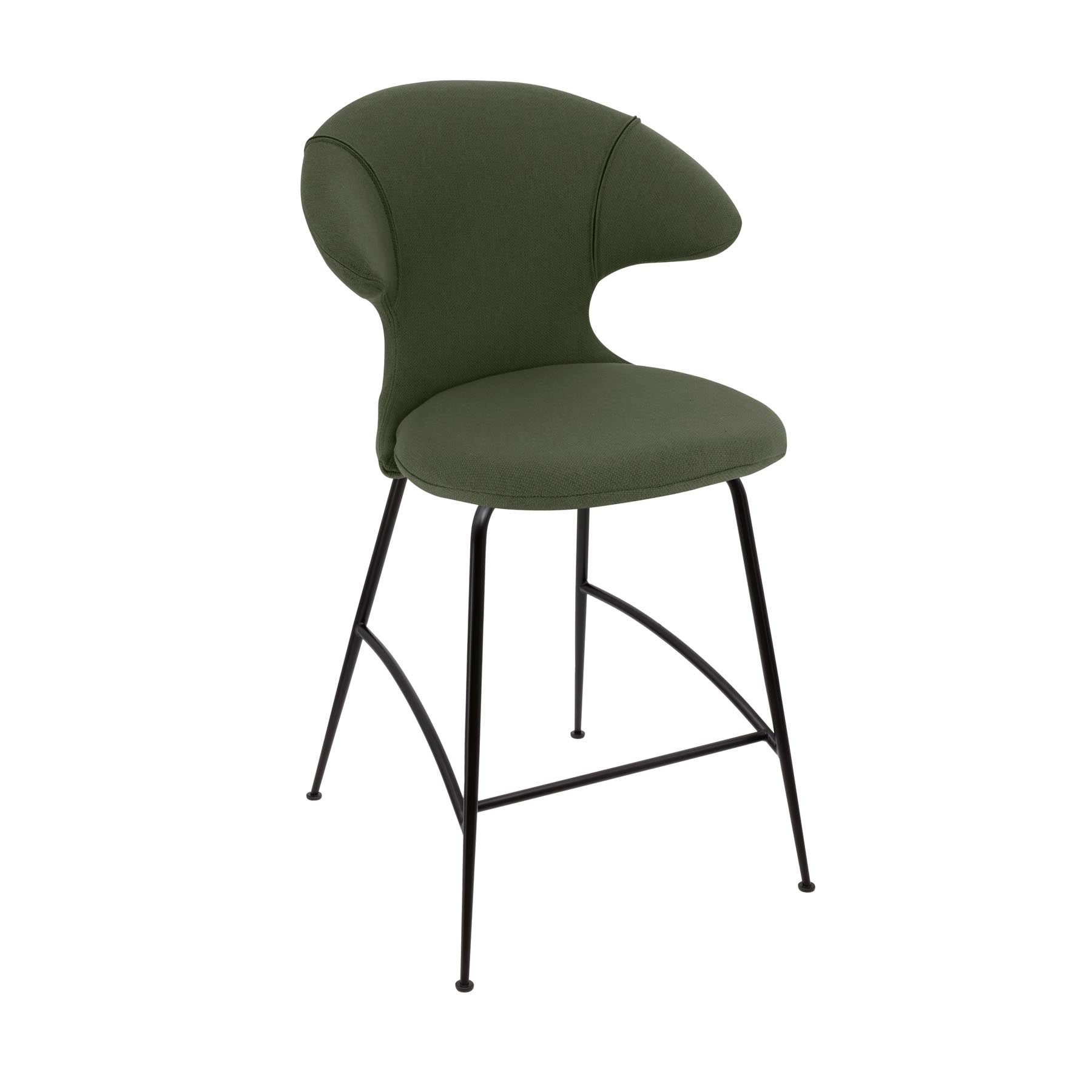 Stylischer Barstuhl Time Flies in Racing Green von Umage, mit bequemen Armlehnen, ideal für moderne Innenräume und gemütliche Bars.