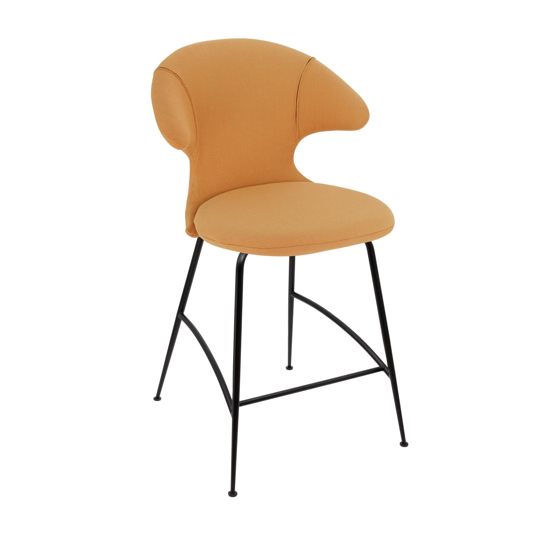Stylischer Barstuhl Time Flies von Umage in strahlendem Tangerine, perfekt für trendige Bars und einladende Essbereiche.