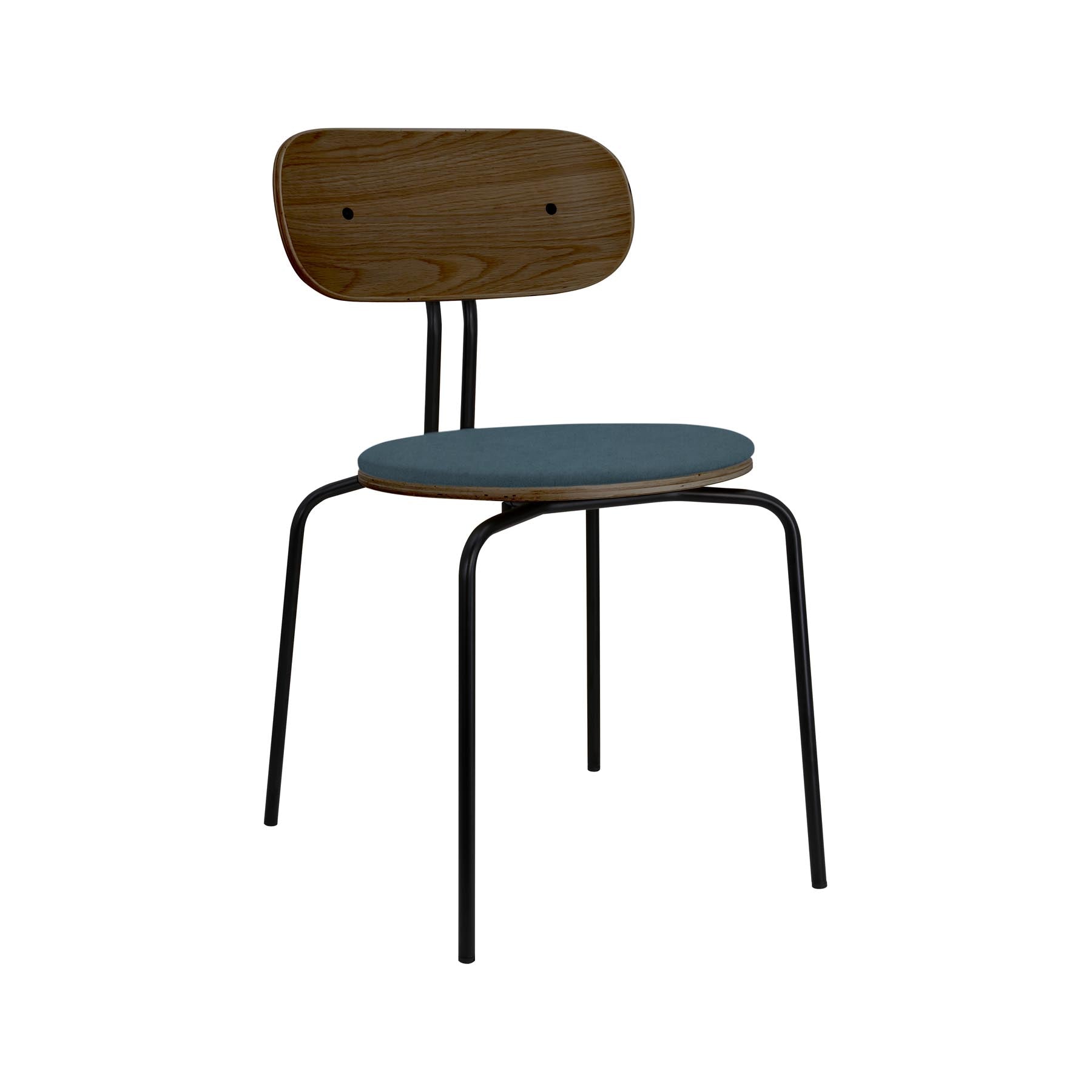 Eleganter gepolsterter Curious Stuhl in Jet Air Blue von Umage, ideal für stilvolle Wohnräume und modernes Design.