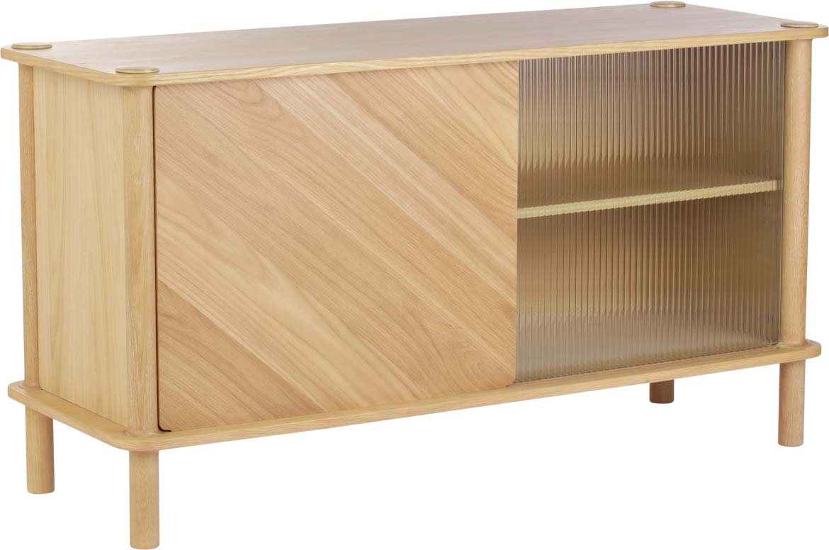 Italic Sideboard mit 1 Holztüre / 1 Glastüre in Eiche präsentiert im Onlineshop von KAQTU Design AG. Sideboard ist von Umage