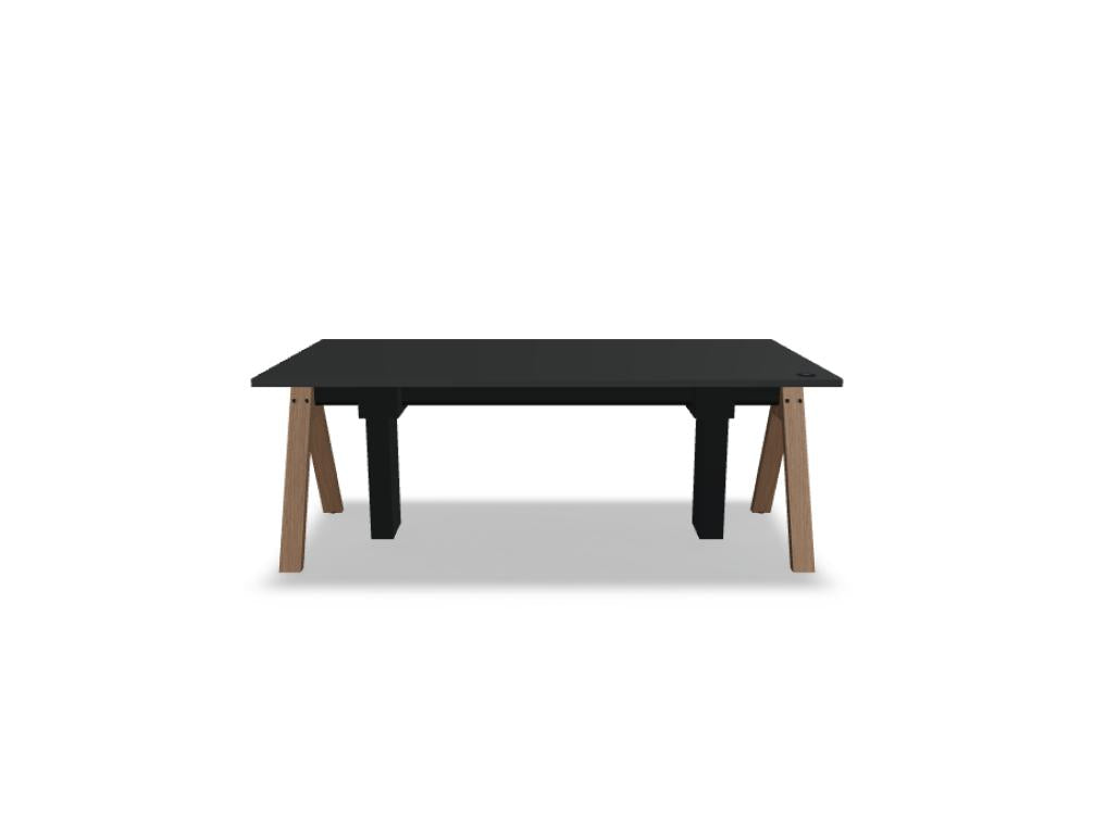 Viga V02R - Schreibtisch mit Höhenverstellung in FENIX Schwarz Matt präsentiert im Onlineshop von KAQTU Design AG. Schreibtisch ist von Mdd