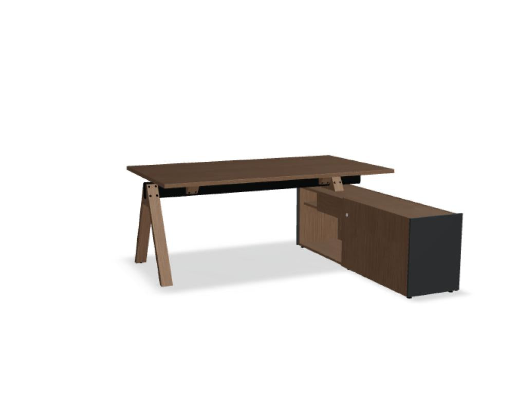Viga V03P - Chefschreibtisch in FENIX Schwarz Matt präsentiert im Onlineshop von KAQTU Design AG. Schreibtisch ist von Mdd