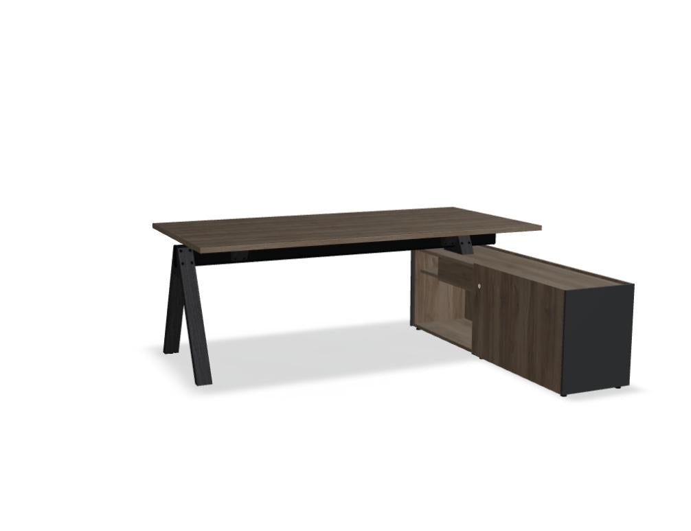 Viga V04PM - Chefschreibtisch in Dunkle Walnuss präsentiert im Onlineshop von KAQTU Design AG. Schreibtisch ist von Mdd