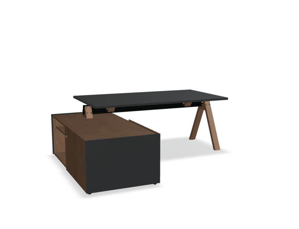 Viga V05L - Chefschreibtisch in FENIX Schwarz Matt präsentiert im Onlineshop von KAQTU Design AG. Schreibtisch ist von Mdd