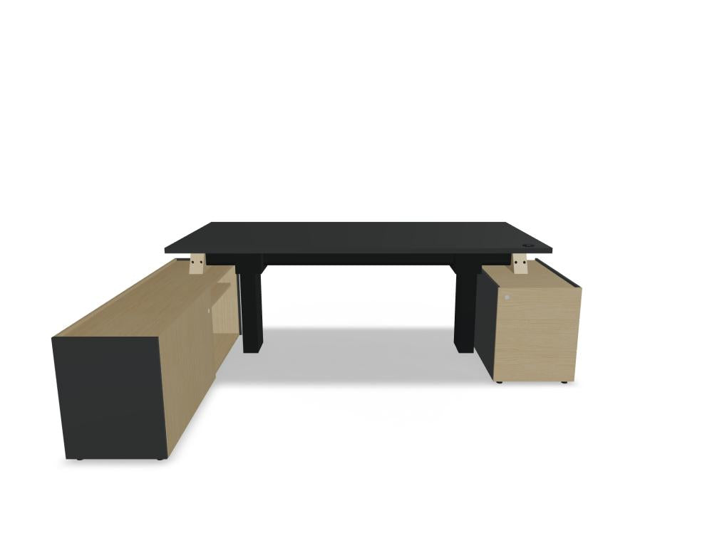 Viga V10LR - Schreibtisch mit Höhenverstellung in FENIX Schwarz Matt präsentiert im Onlineshop von KAQTU Design AG. Schreibtisch ist von Mdd