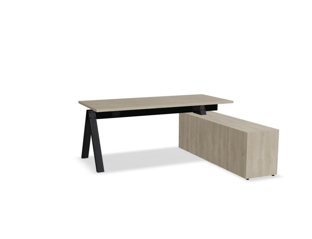 Viga V184PM - Schreibtisch mit Managerschrank in Dunkle Walnuss präsentiert im Onlineshop von KAQTU Design AG. Schreibtisch ist von Mdd