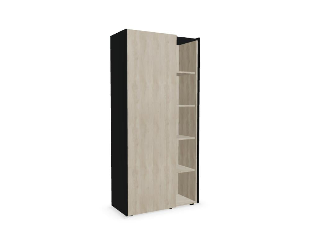 Viga V22M - Kleiderschrank mit Regal in Schwarz präsentiert im Onlineshop von KAQTU Design AG. Garderobe ist von Mdd