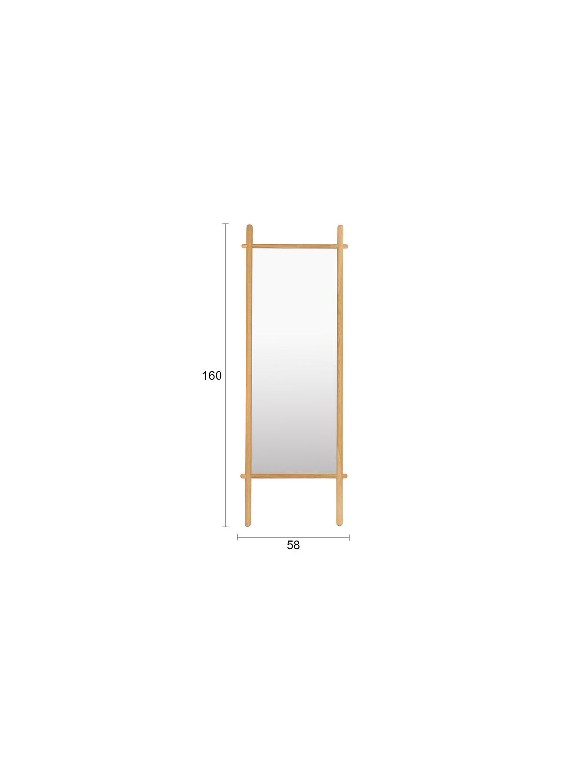 Spiegel Solene in Natur präsentiert im Onlineshop von KAQTU Design AG. Standspiegel ist von White Label Living