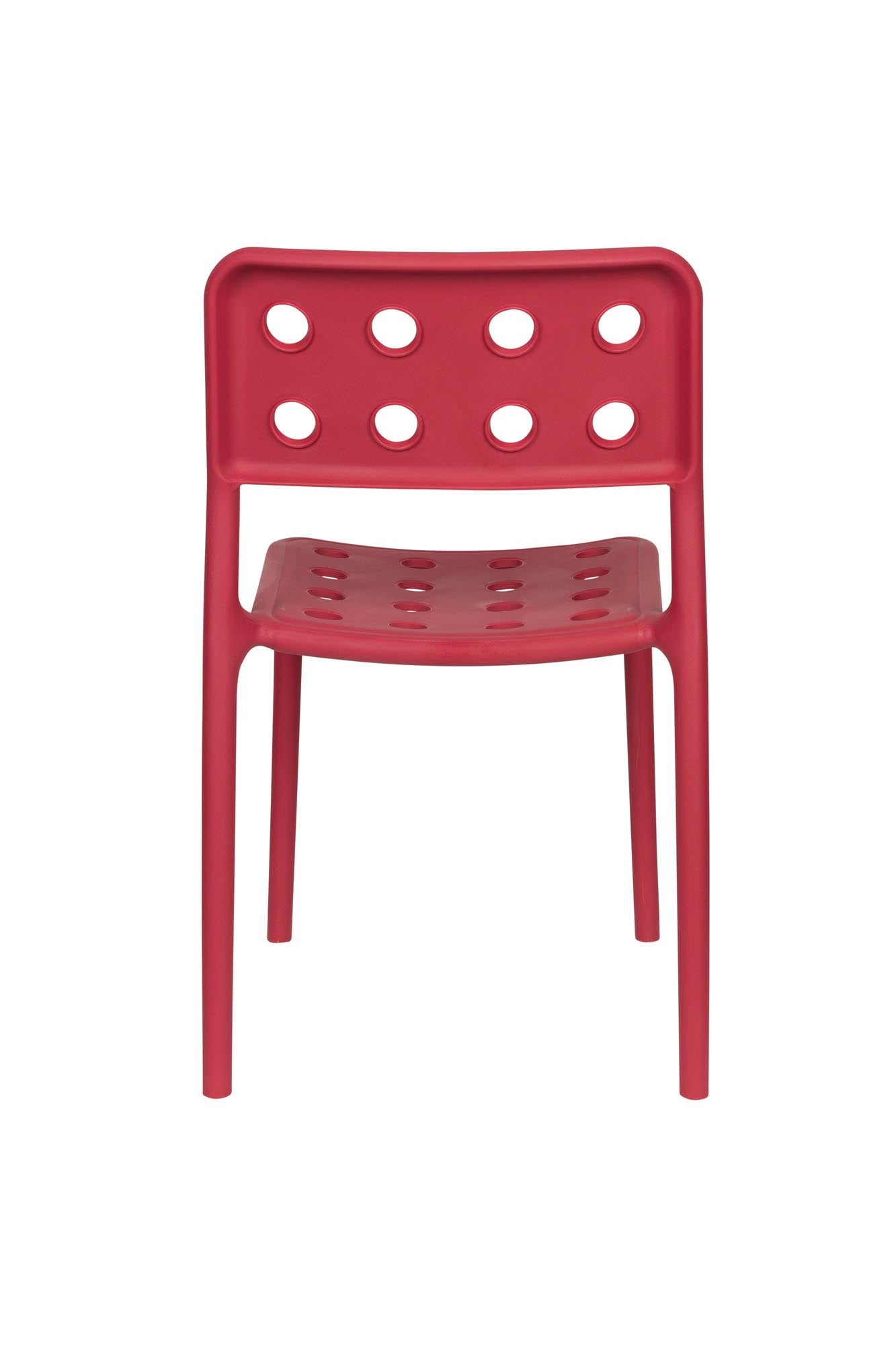 Bringen Sie Farbe in Ihren Außenbereich mit dem Gartenstuhl Serra Red von White Label Living – modern, robust und ideal für jeden Raum!