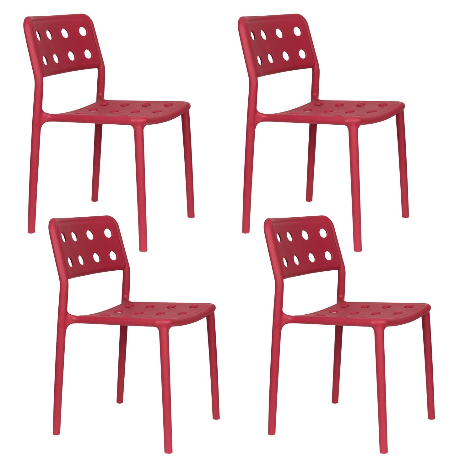 Bringen Sie Farbe in Ihren Außenbereich mit dem Gartenstuhl Serra Red von White Label Living – modern, robust und ideal für jeden Raum!