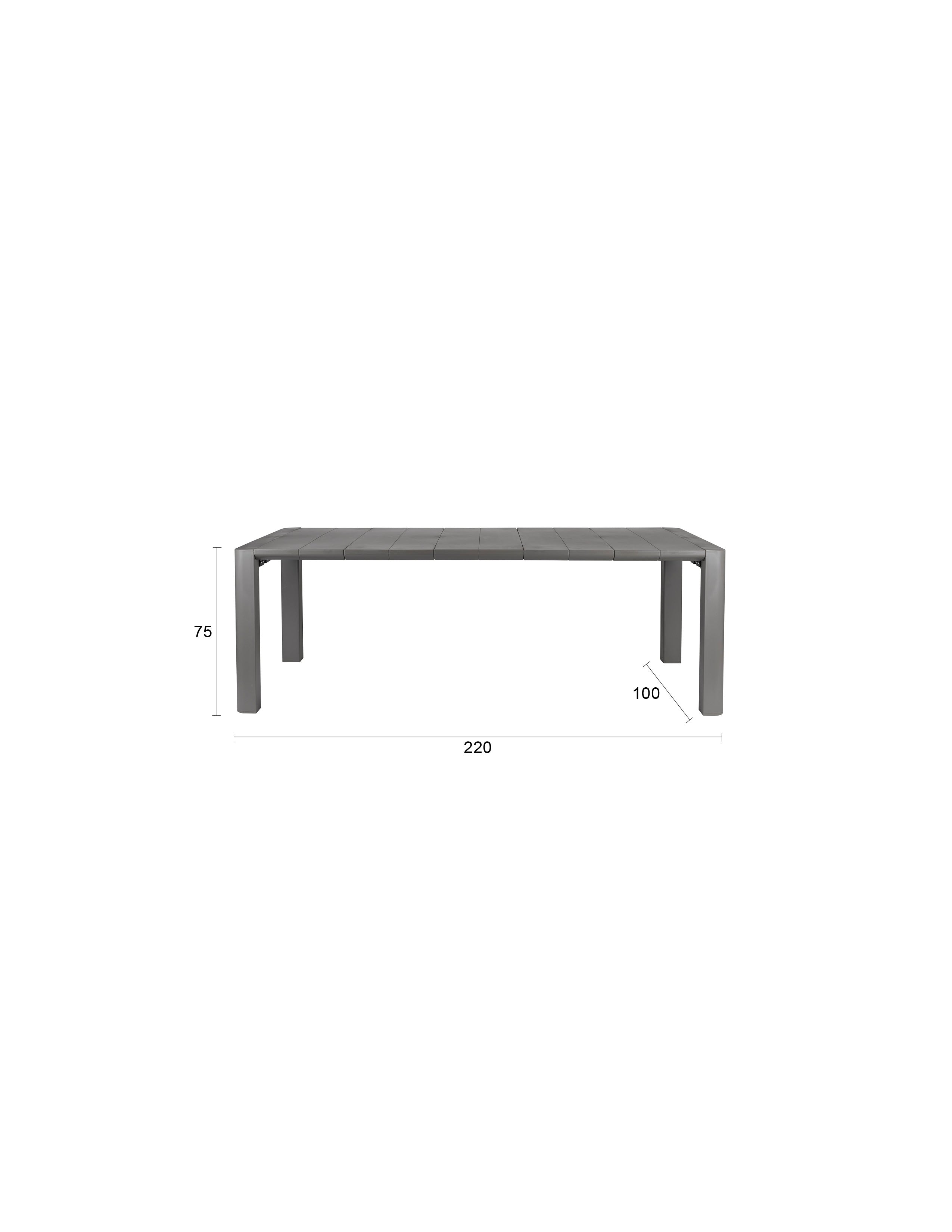 Gestalten Sie Ihre Outdoor-Oase mit dem Gartentisch Alban 220x100 von White Label Living – großzügig, stilvoll und perfekt für gesellige Anlässe.