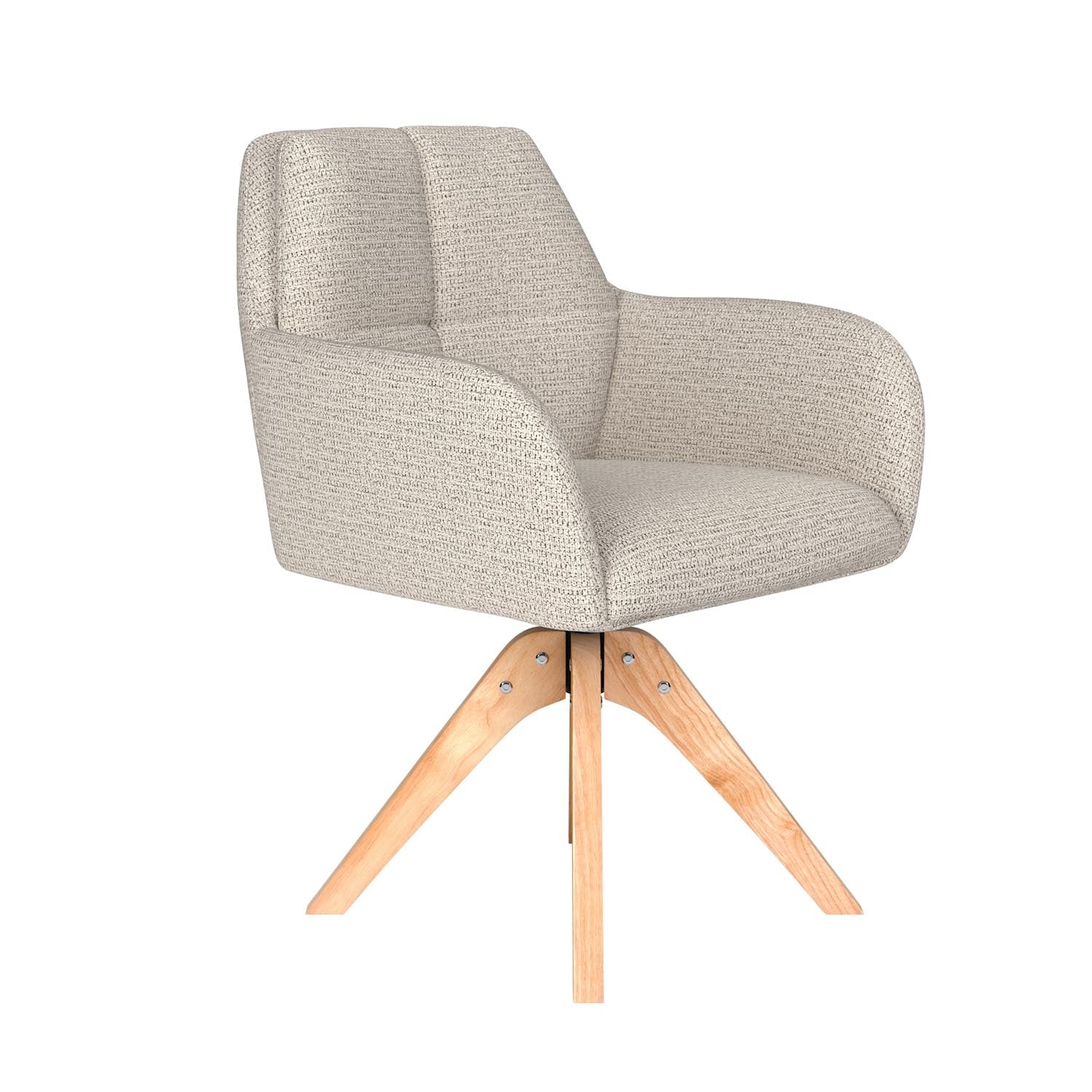 Stuhl Pete Wooden Swivel in Off-White präsentiert im Onlineshop von KAQTU Design AG. Drehstuhl ist von White Label Living