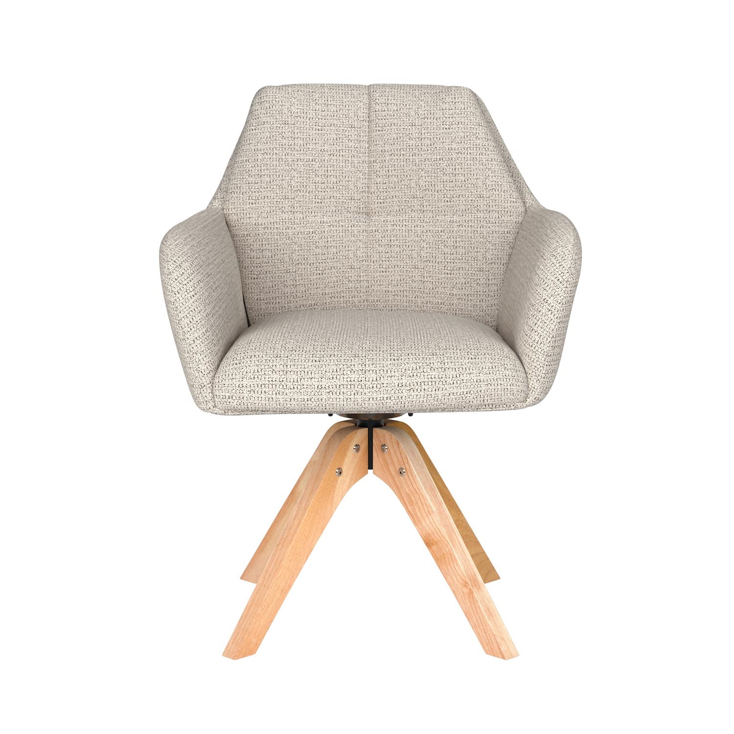 Stuhl Pete Wooden Swivel in Off-White präsentiert im Onlineshop von KAQTU Design AG. Drehstuhl ist von White Label Living