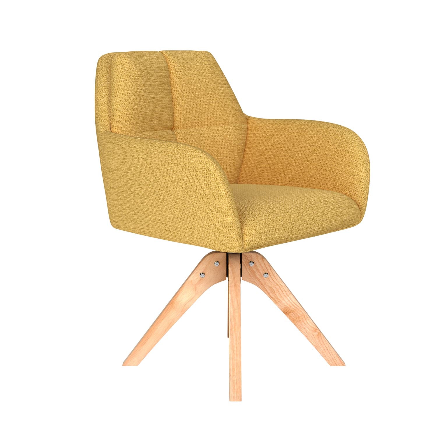 Stuhl Pete Wooden Swivel in Ochre präsentiert im Onlineshop von KAQTU Design AG. Drehstuhl ist von White Label Living