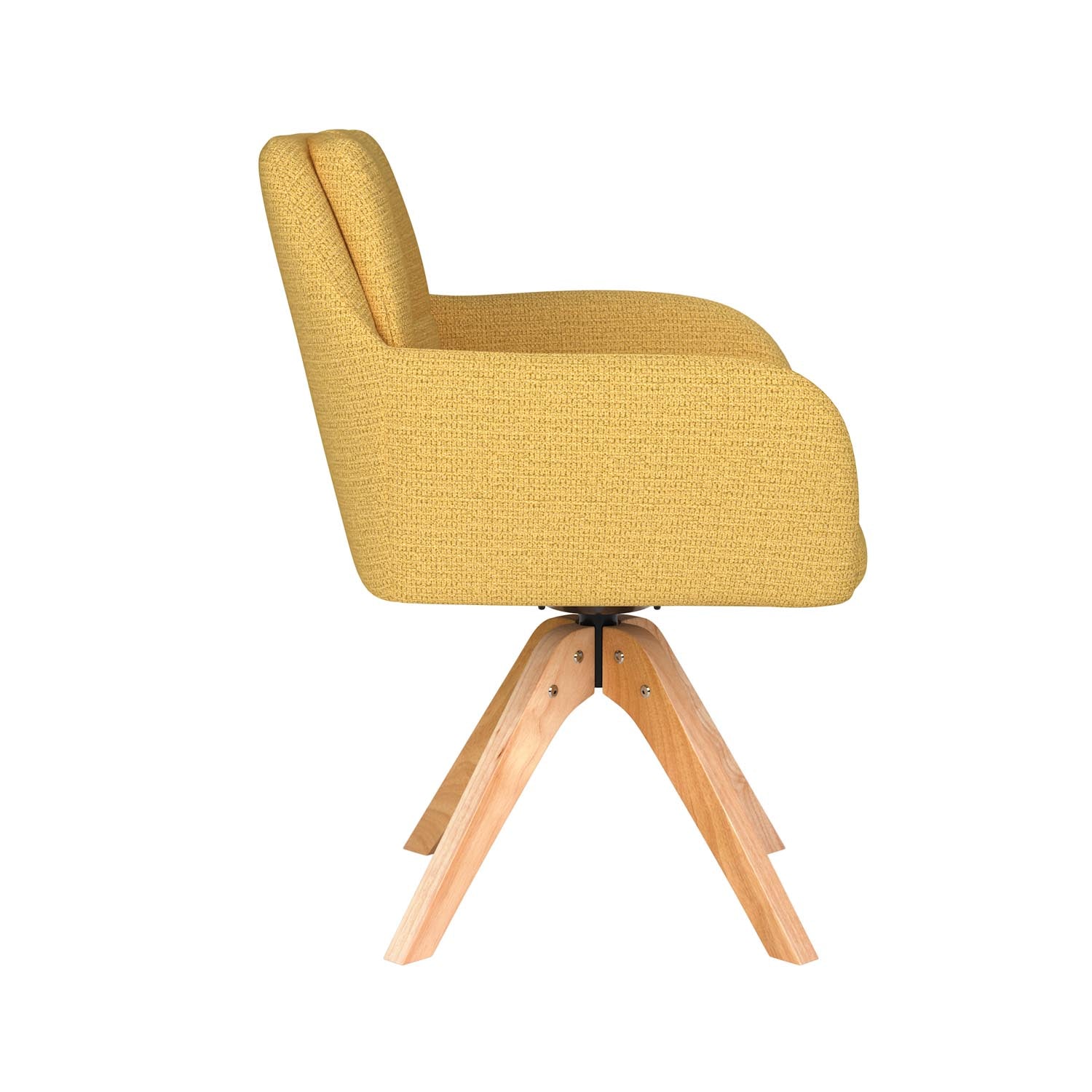 Erleben Sie den Stuhl Pete Wooden Swivel von White Label Living – eine harmonische Verbindung aus modernem Design und höchstem Sitzkomfort.