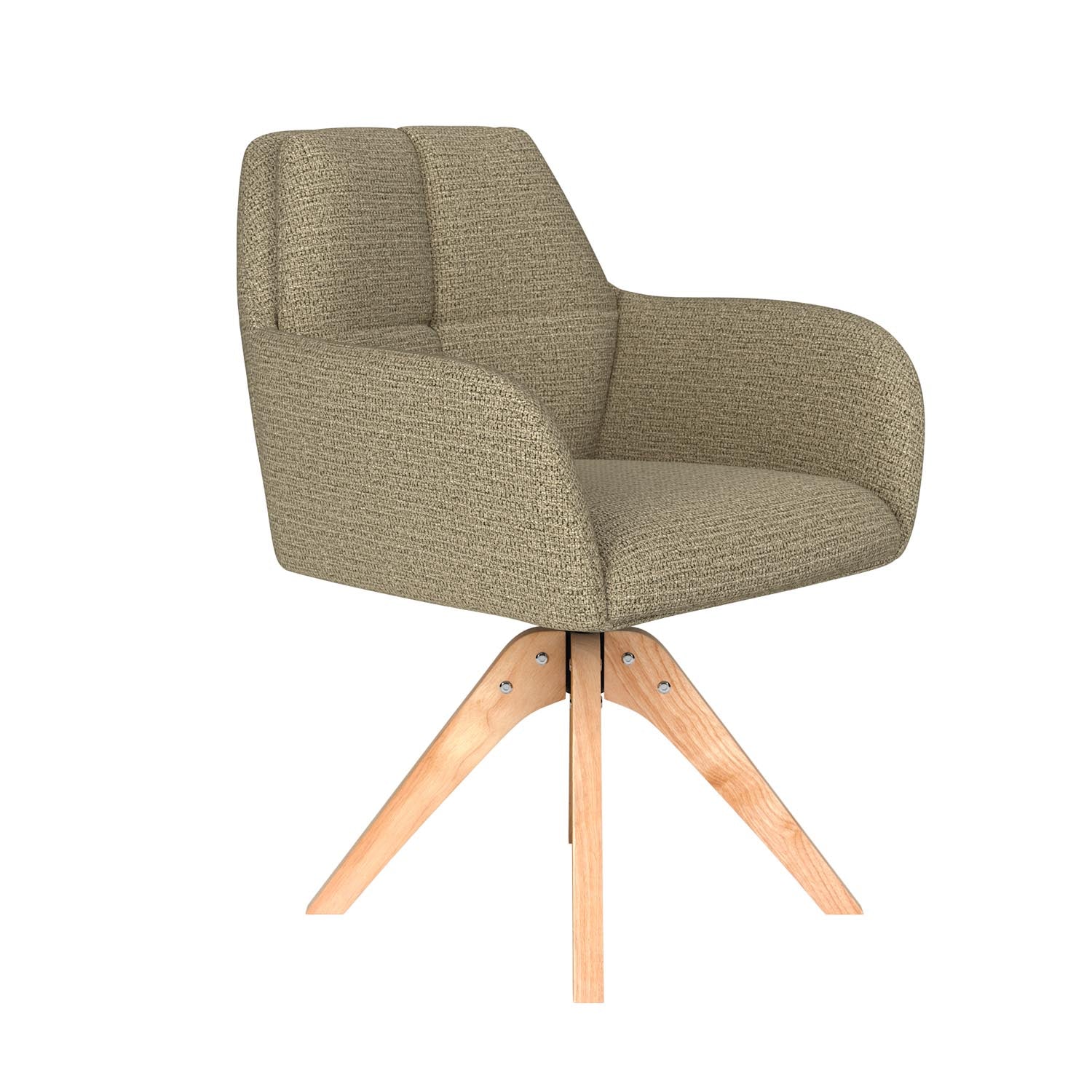 Stuhl Pete Wooden Swivel in Grün präsentiert im Onlineshop von KAQTU Design AG. Drehstuhl ist von White Label Living