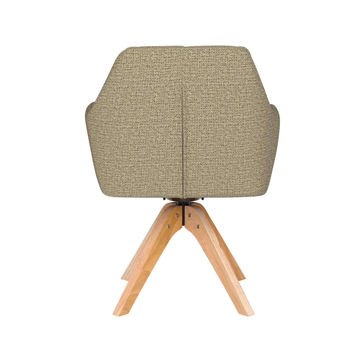 Erleben Sie den Stuhl Pete Wooden Swivel von White Label Living – eine harmonische Verbindung aus modernem Design und höchstem Sitzkomfort.
