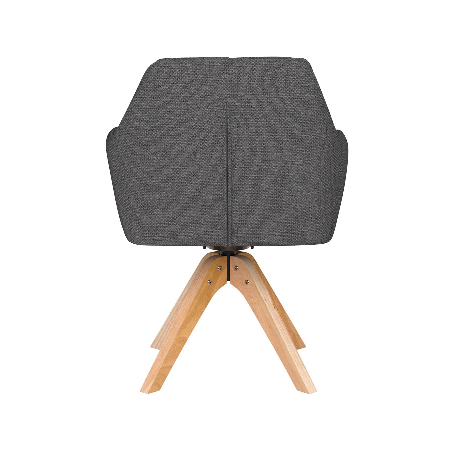 Stuhl Pete Wooden Swivel in Grau präsentiert im Onlineshop von KAQTU Design AG. Drehstuhl ist von White Label Living
