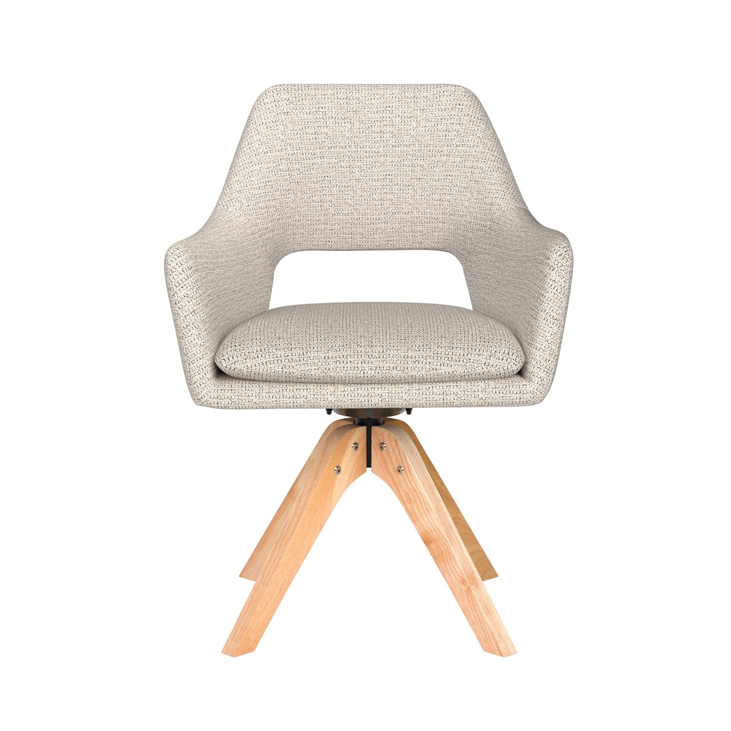 Stuhl Mos Wooden Swivel in Off-White präsentiert im Onlineshop von KAQTU Design AG. Drehstuhl ist von White Label Living