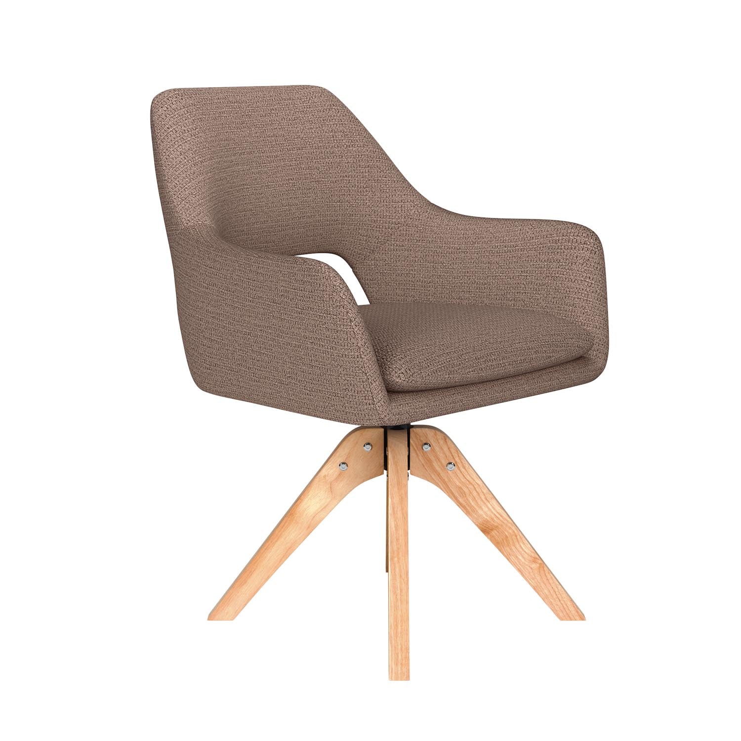 Stuhl Mos Wooden Swivel in Taupe präsentiert im Onlineshop von KAQTU Design AG. Drehstuhl ist von White Label Living