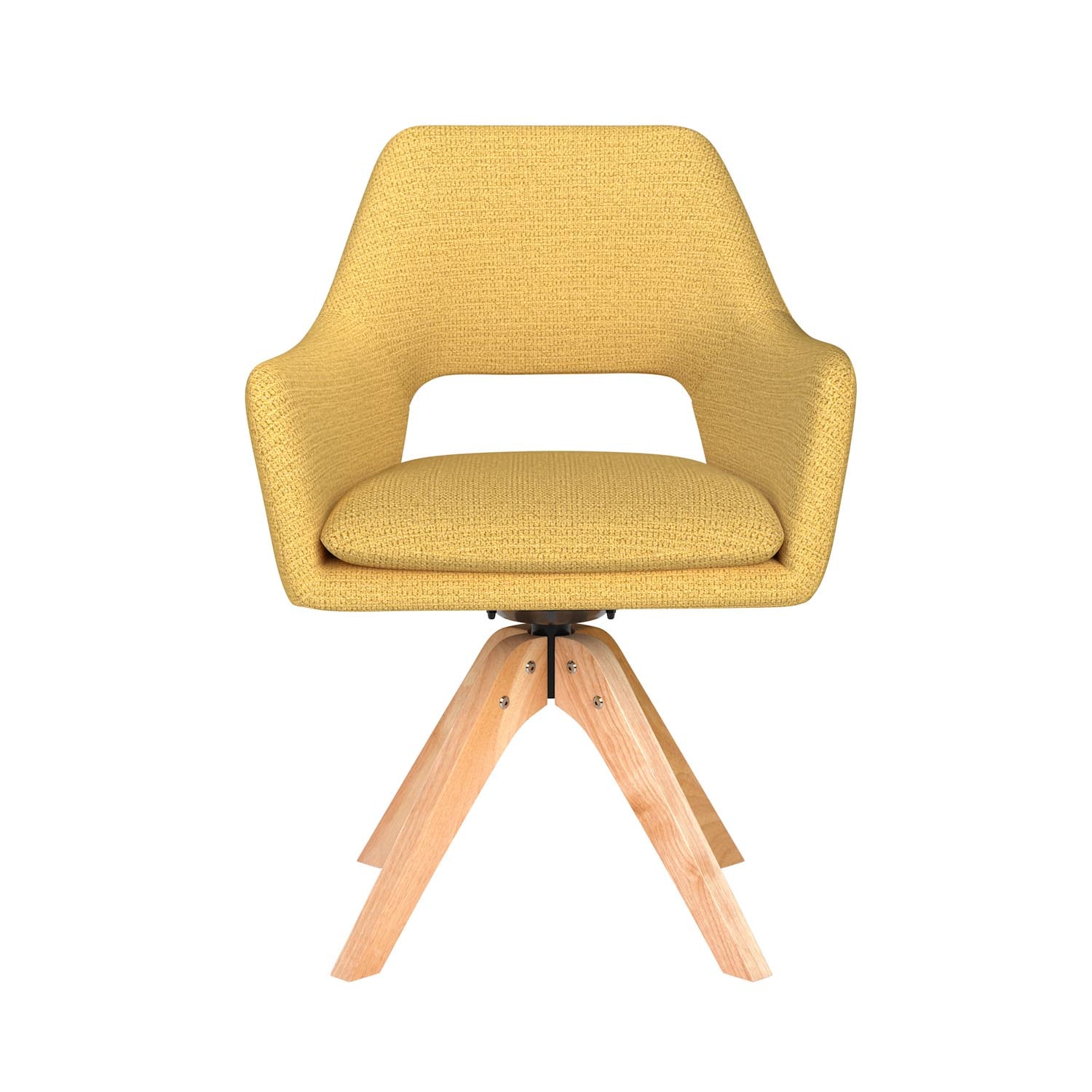 Stuhl Mos Wooden Swivel in Ochre präsentiert im Onlineshop von KAQTU Design AG. Drehstuhl ist von White Label Living
