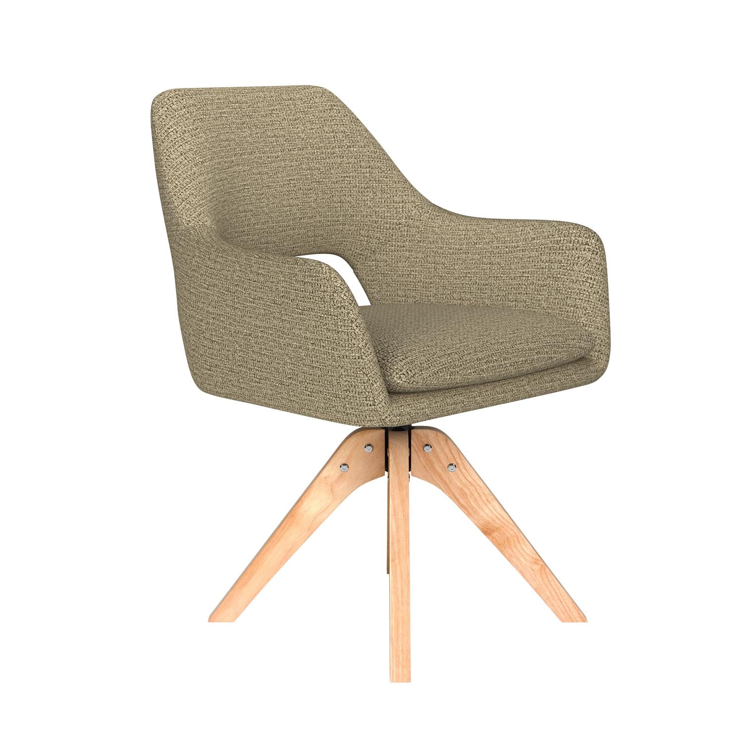 Stuhl Mos Wooden Swivel in Grün präsentiert im Onlineshop von KAQTU Design AG. Drehstuhl ist von White Label Living