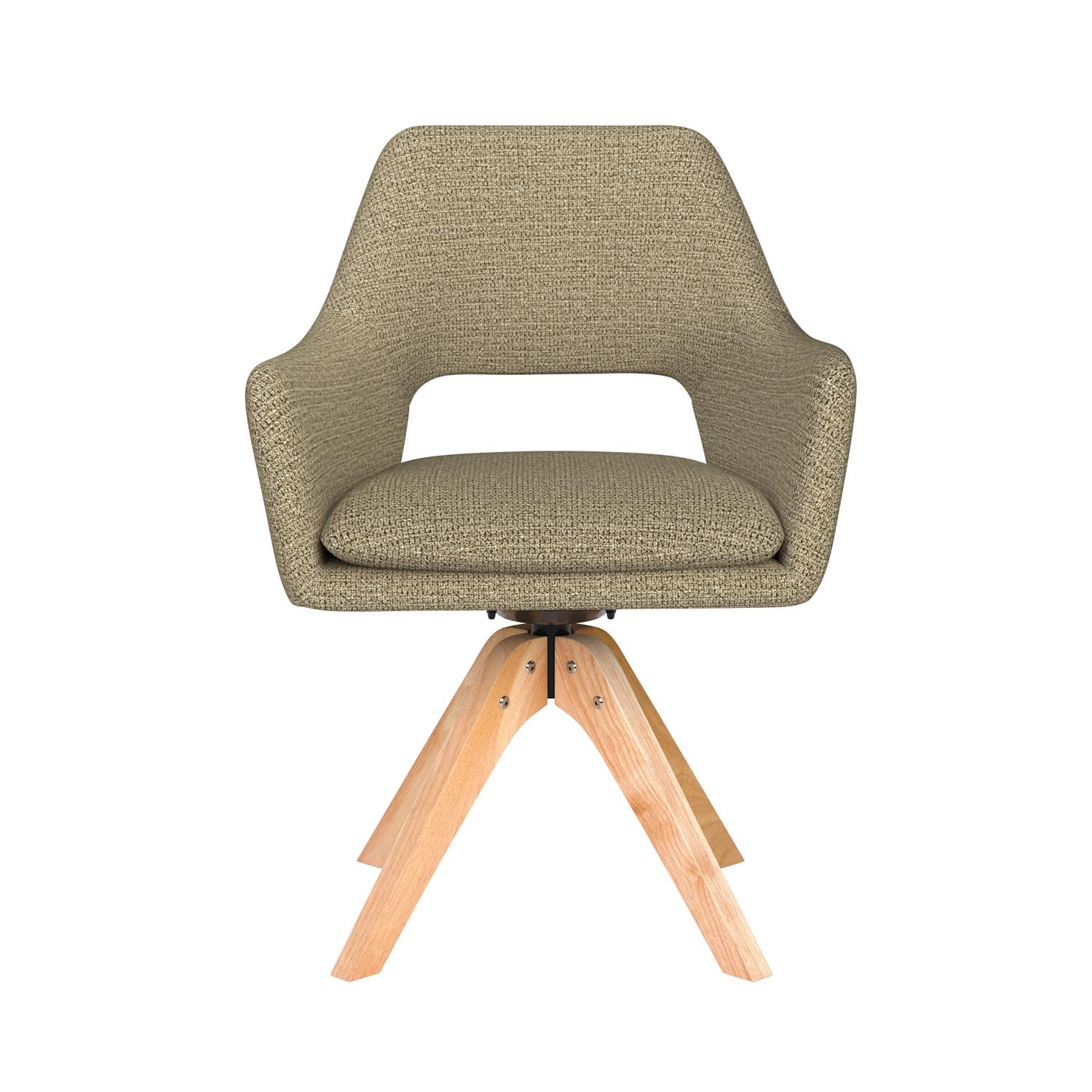 Stuhl Mos Wooden Swivel in Grün präsentiert im Onlineshop von KAQTU Design AG. Drehstuhl ist von White Label Living