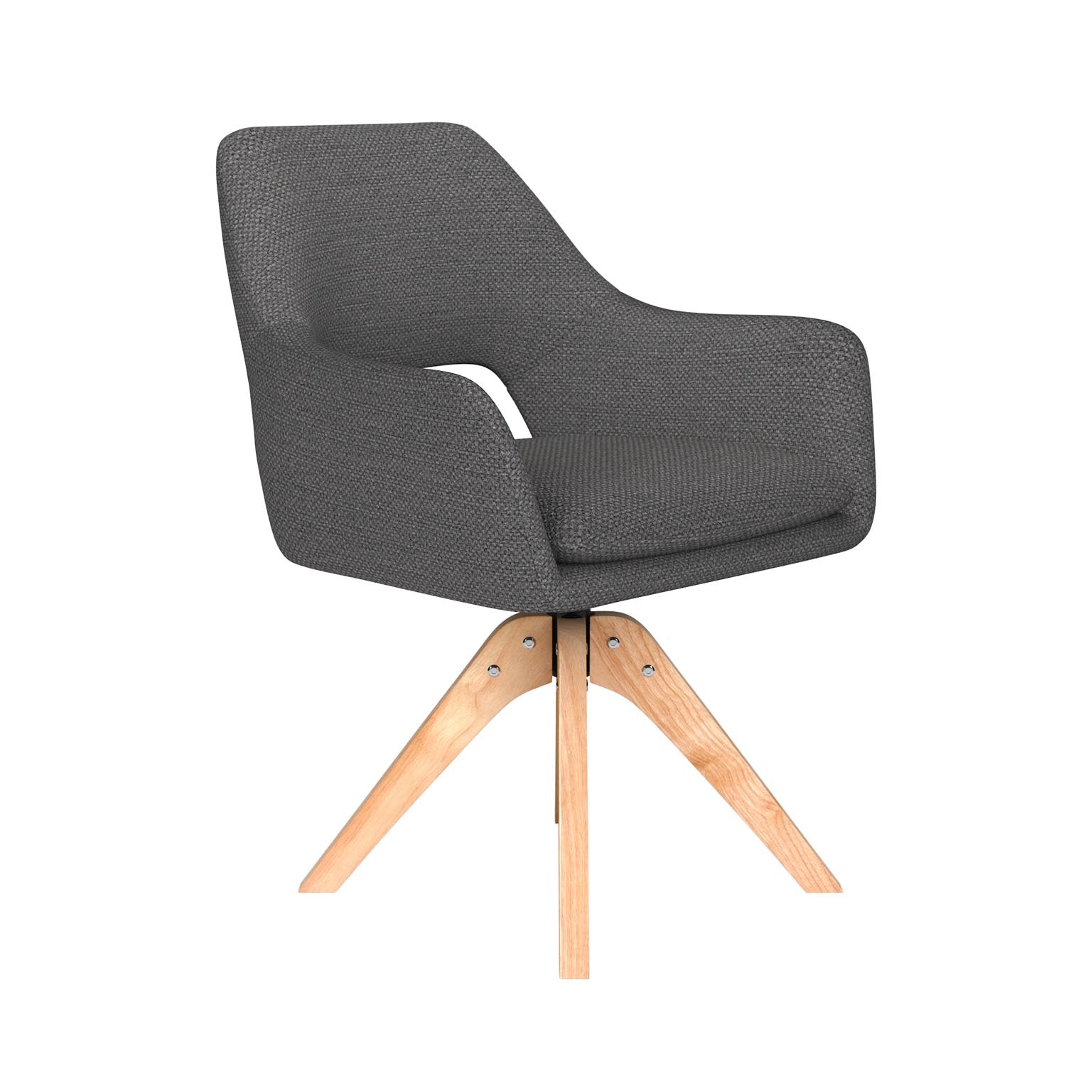 Stuhl Mos Wooden Swivel in Grau präsentiert im Onlineshop von KAQTU Design AG. Drehstuhl ist von White Label Living