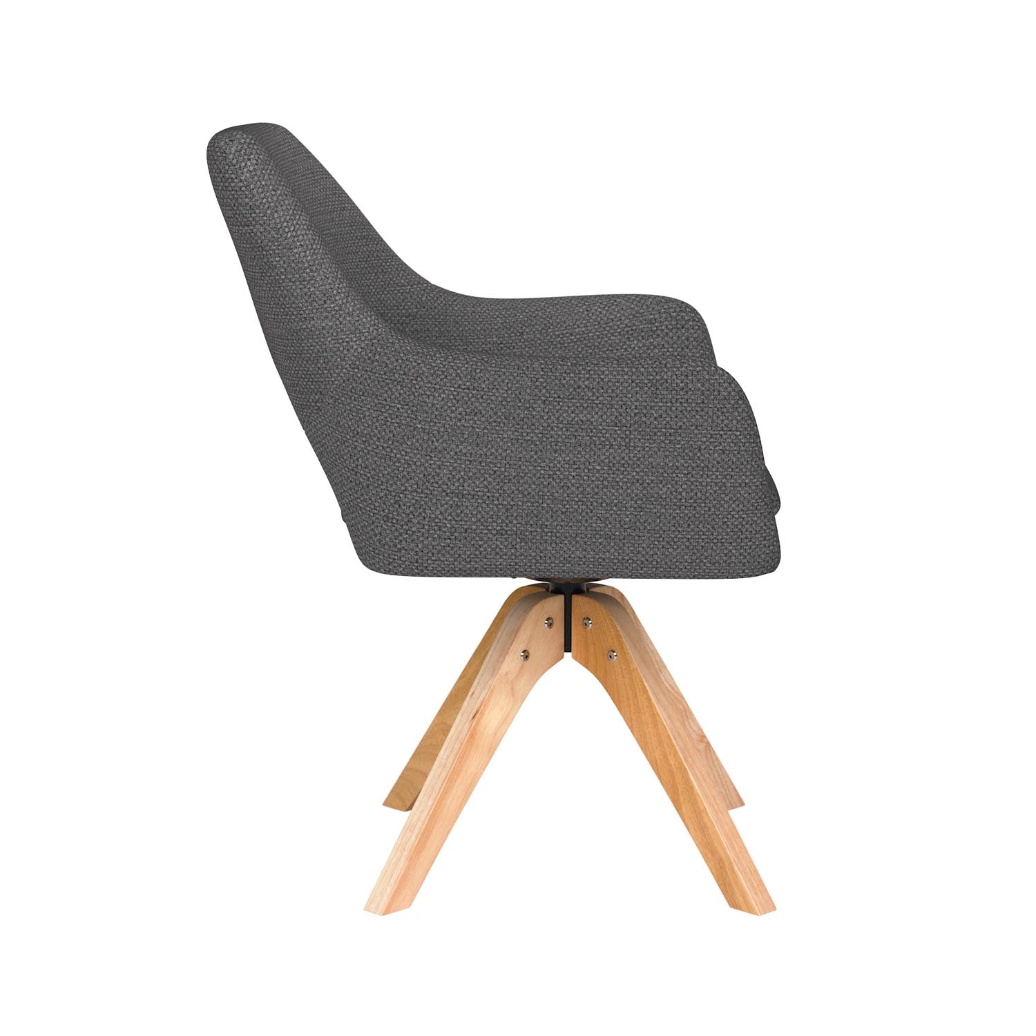Stuhl Mos Wooden Swivel in Grau präsentiert im Onlineshop von KAQTU Design AG. Drehstuhl ist von White Label Living