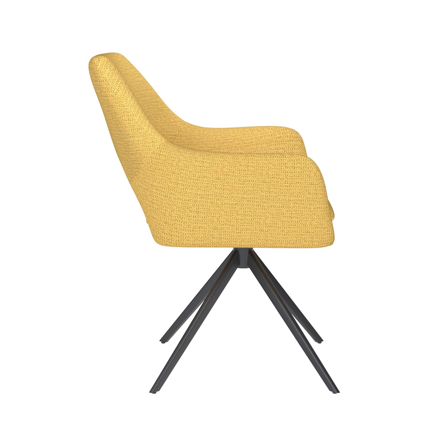 Erleben Sie den Mos Metal Swivel Stuhl von White Label Living – eine harmonische Verbindung aus Komfort, Eleganz und vielseitigem Design für jedes Zuhause.