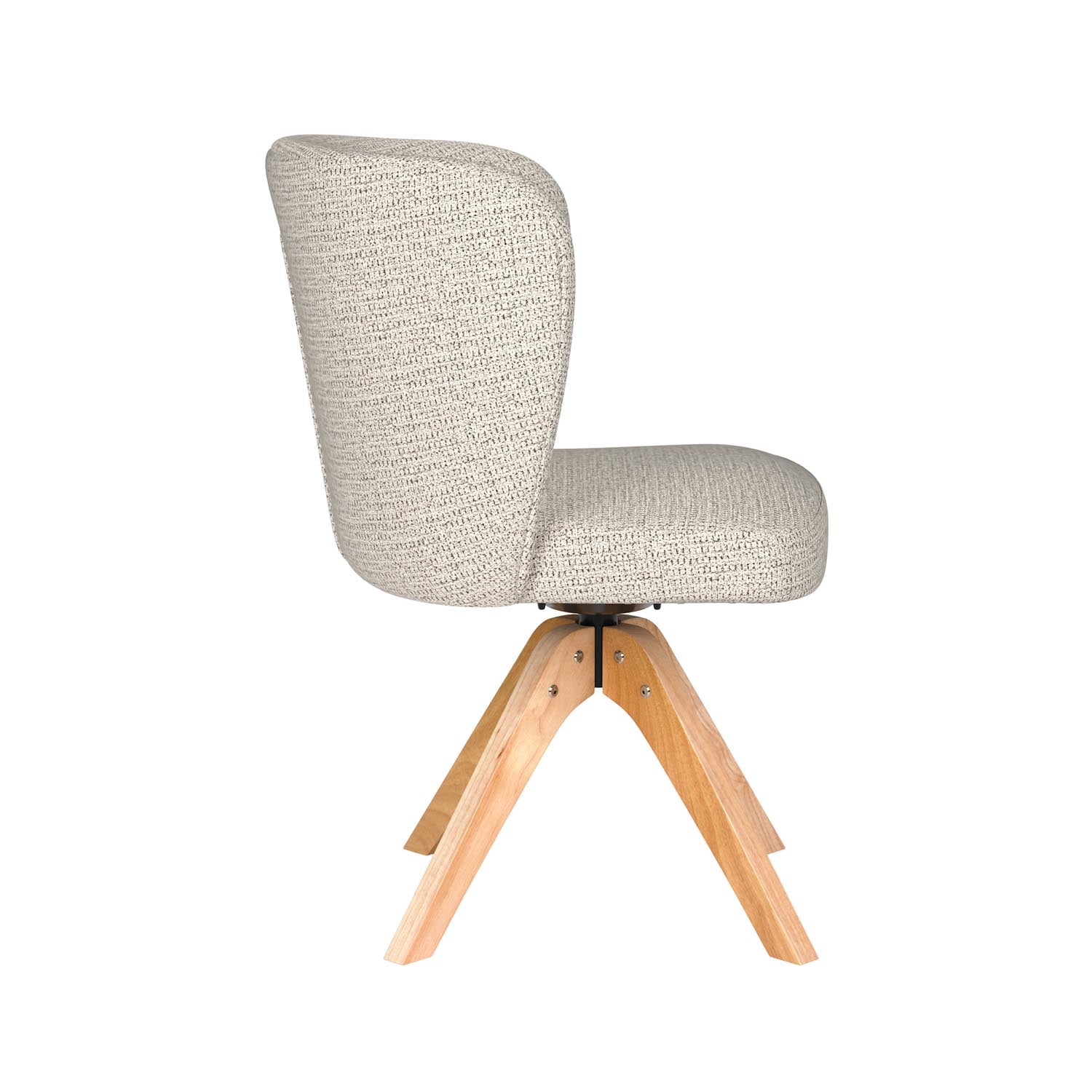 Stuhl Stan Wooden Swivel in Off-White präsentiert im Onlineshop von KAQTU Design AG. Stuhl ist von White Label Living