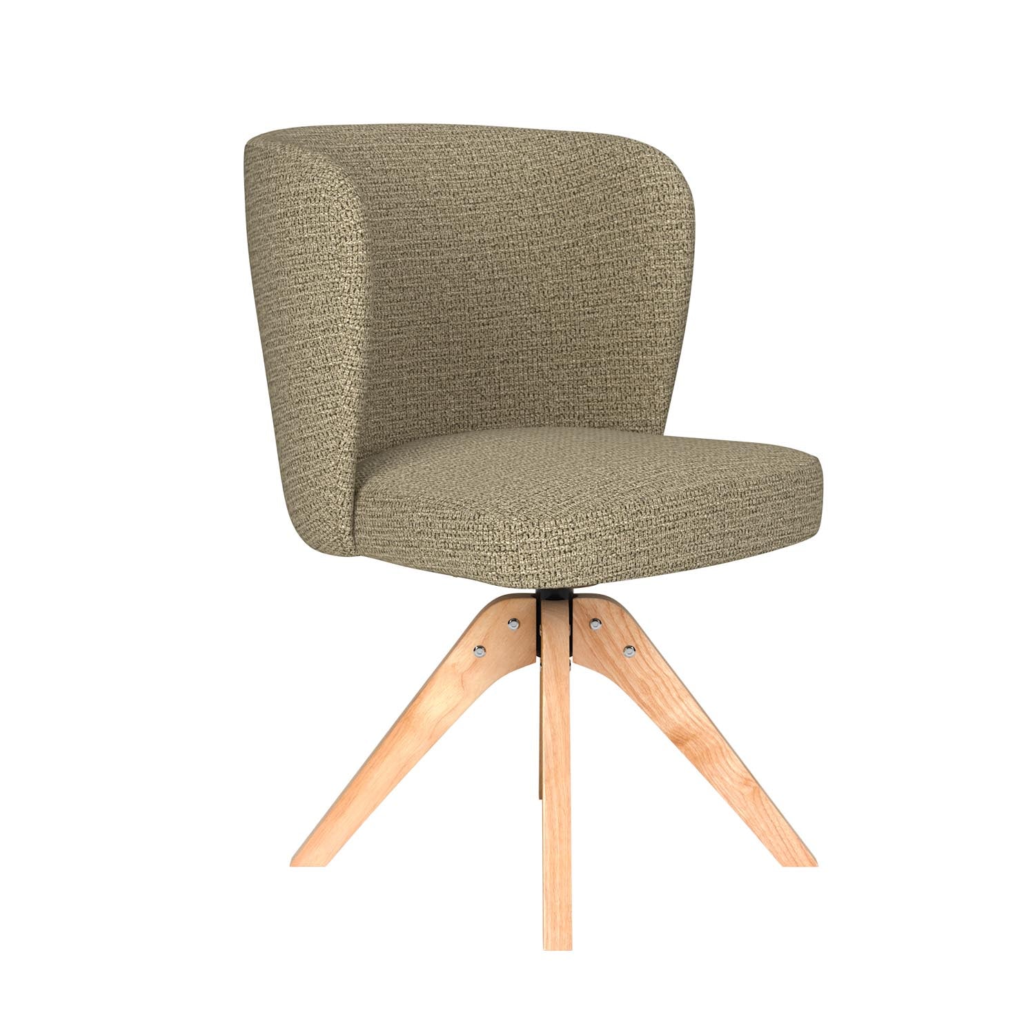 Stuhl Stan Wooden Swivel in Grün präsentiert im Onlineshop von KAQTU Design AG. Stuhl ist von White Label Living