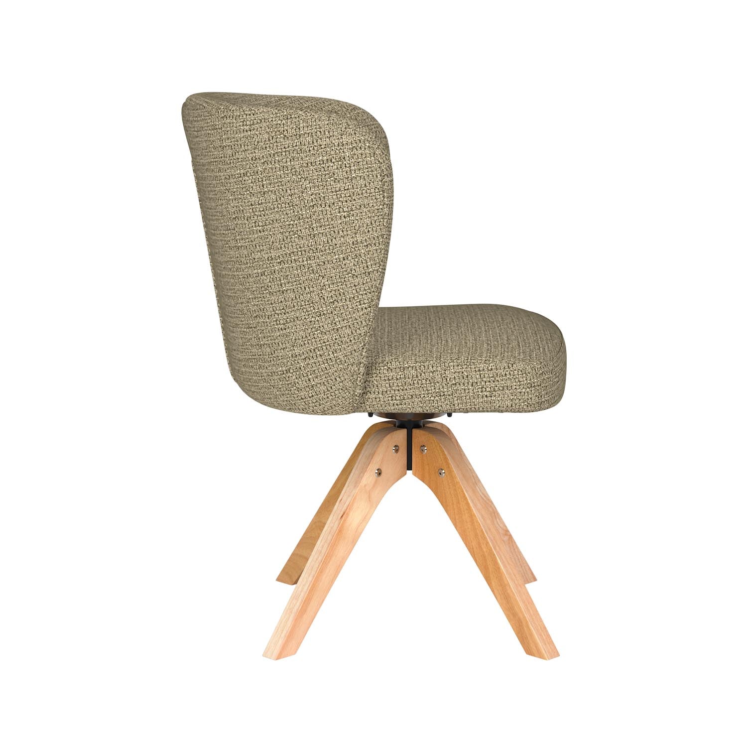 Stuhl Stan Wooden Swivel in Grün präsentiert im Onlineshop von KAQTU Design AG. Drehstuhl ist von White Label Living