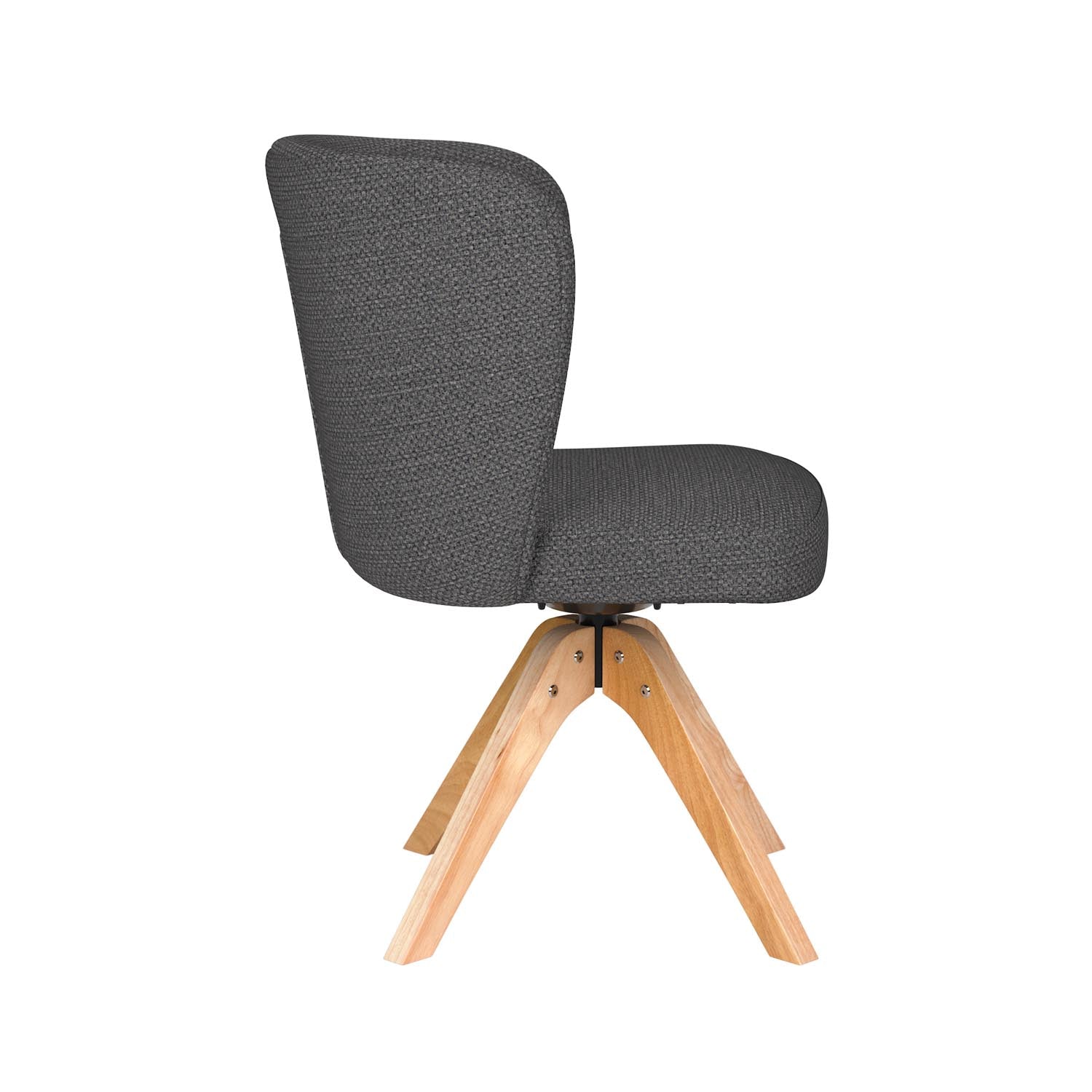 Stuhl Stan Wooden Swivel in Grau präsentiert im Onlineshop von KAQTU Design AG. Drehstuhl ist von White Label Living
