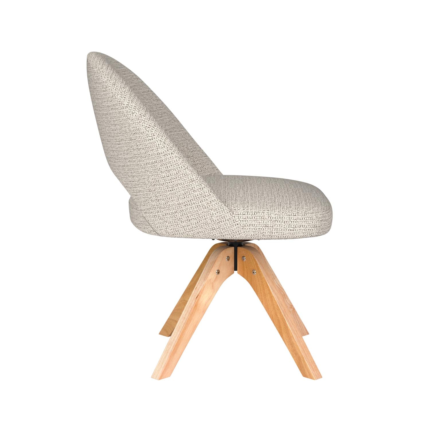 Stuhl Mick Wooden Swivel in Off-White präsentiert im Onlineshop von KAQTU Design AG. Stuhl ist von White Label Living