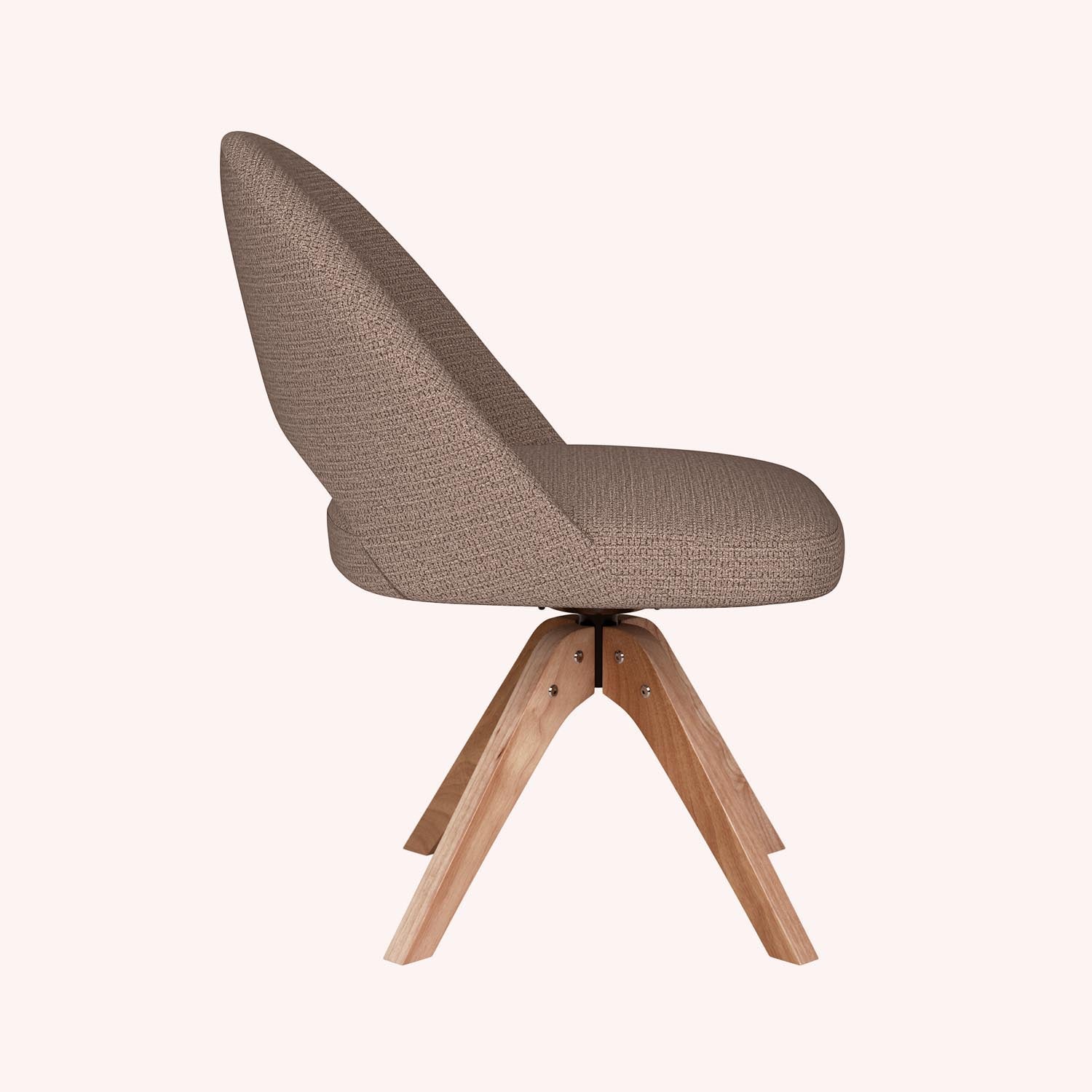 Stuhl Mick Wooden Swivel in Taupe präsentiert im Onlineshop von KAQTU Design AG. Stuhl ist von White Label Living