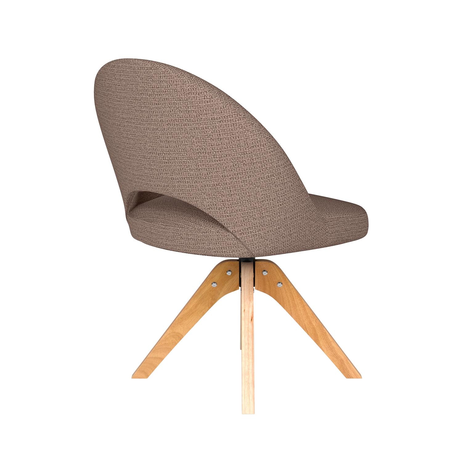 Stuhl Mick Wooden Swivel in Taupe präsentiert im Onlineshop von KAQTU Design AG. Stuhl ist von White Label Living