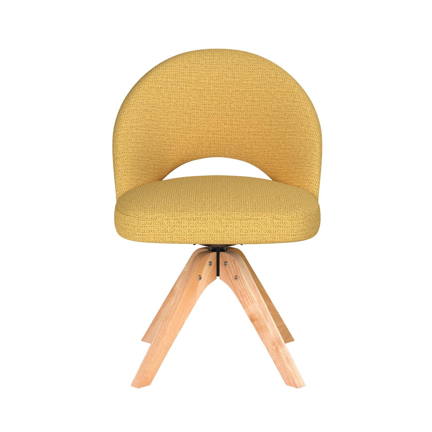 Stuhl Mick Wooden Swivel in Ochre präsentiert im Onlineshop von KAQTU Design AG. Stuhl ist von White Label Living