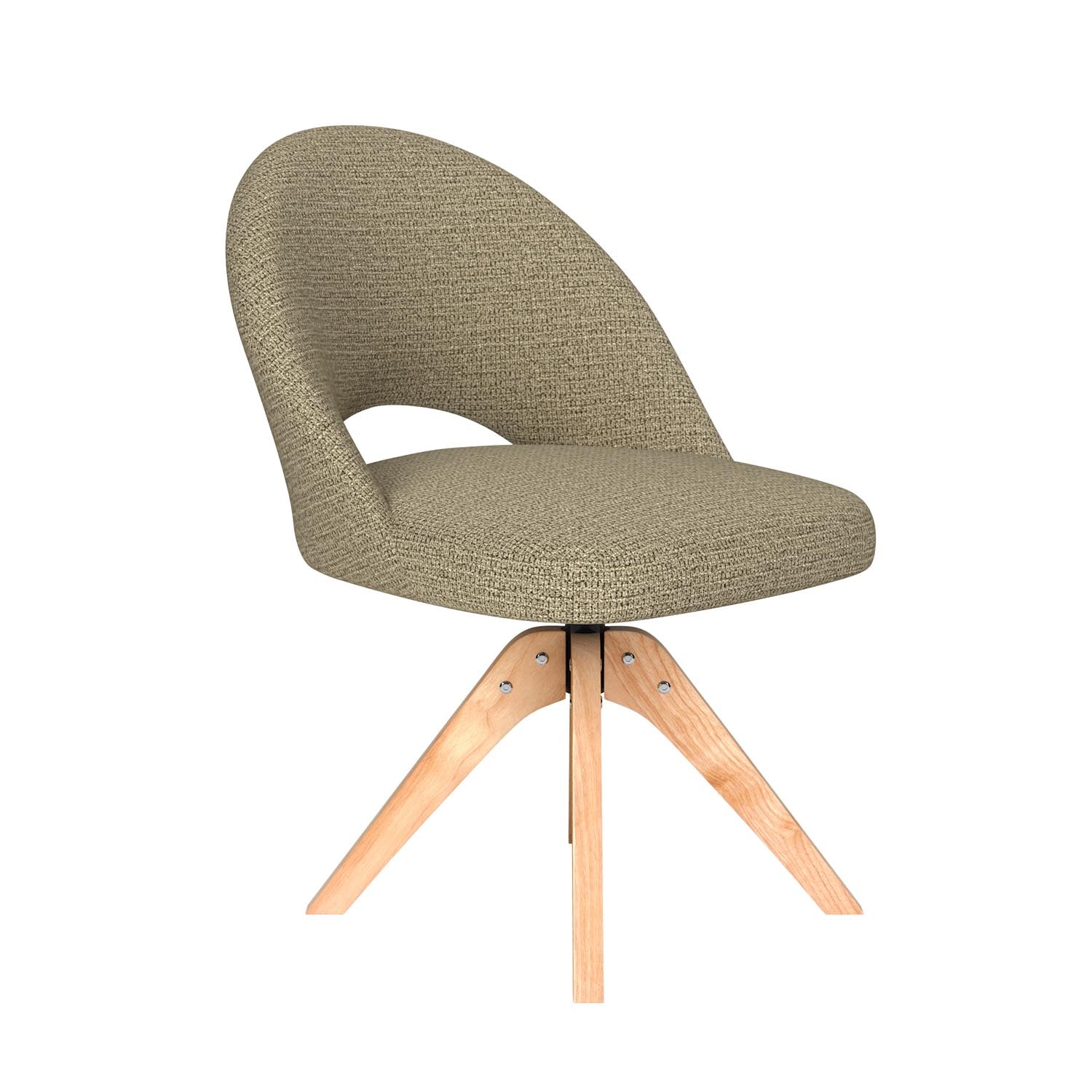 Stuhl Mick Wooden Swivel in Grün präsentiert im Onlineshop von KAQTU Design AG. Drehstuhl ist von White Label Living